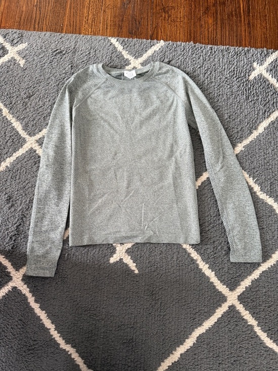 90 Degree By Reflex Tops - 90 Degree By Reflex Light Heathered Green Seamless Zaia Long Sleeve Top
